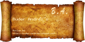 Buder András névjegykártya